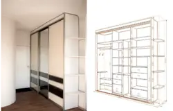 Compartment door in the hallway design