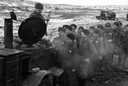 Photos of field kitchens during the war