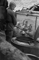 Photos of field kitchens during the war