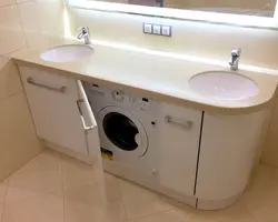 Bathroom design washing machine under the countertop