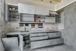 Kitchen loft style photo gray
