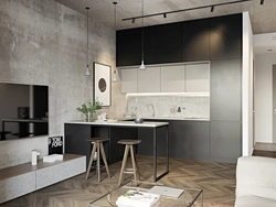 Kitchen loft style photo gray