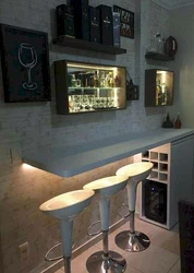 Bar counters in the kitchen instead of tables photo
