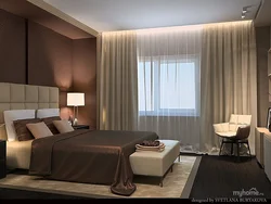 Bedroom interior in chocolate colors