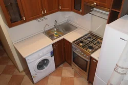 Built-in appliances in a small kitchen photo