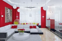 Living Room Design Photo Red