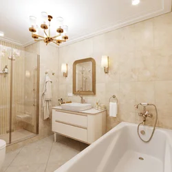 Bath in beige marble photo