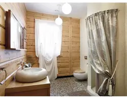 Фото ванная комната в деревянном доме