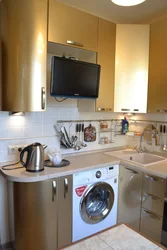 Угловая кухня для хрущевки фото с холодильником и стиральной машиной