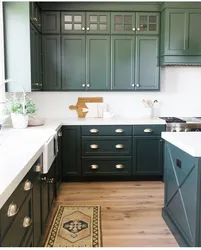 Dark green kitchen photo