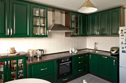 Dark green kitchen photo