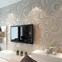 Stylish wallpaper design in the living room photo