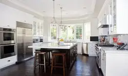 White Kitchen Dark Floor Design