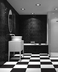 Bathroom design black floor