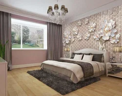 Beautiful wallpaper for a bedroom in an apartment design photo