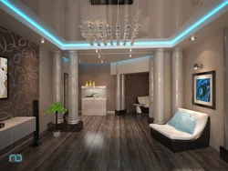 Дизайн натяжных потолков в гостиной фото с подсветкой