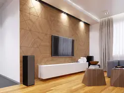 Design of walls in an apartment made of tiles photo