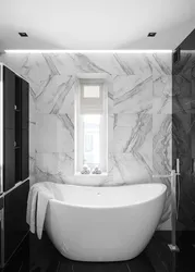 Black And White Marble Tiles In The Bathroom Photo Design
