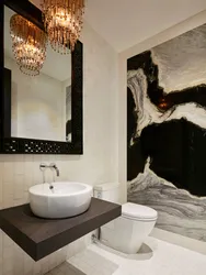 Black And White Marble Tiles In The Bathroom Photo Design