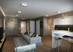 Apartment design 60 sq m 2 rooms in a modern style