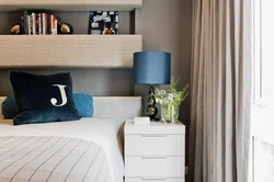 Shelves in the bedroom interior