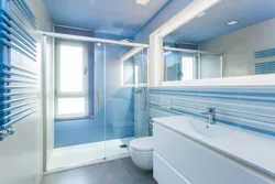 Gray blue bathroom photo