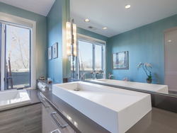 Gray Blue Bathroom Photo