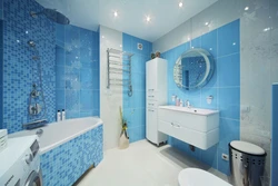 Gray blue bathroom photo