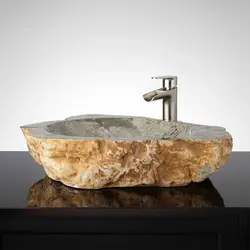 Дизайн ванной раковина из камня