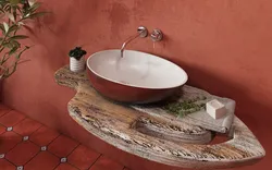 Ванна бөлмесінің дизайны тас раковина
