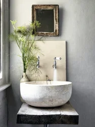 Bathroom design stone sink