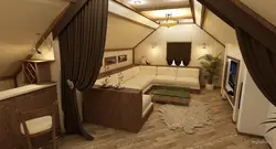 Living Room Interior In The Attic