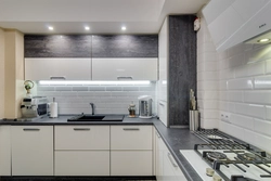 White glossy kitchens in the interior real photos