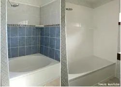 Покраска кафеля в ванной своими руками до и после фото
