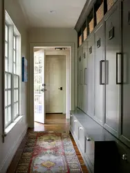 Hallway in a house with a window design and interior