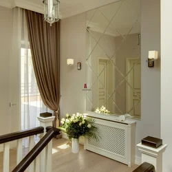 Hallway in a house with a window design and interior