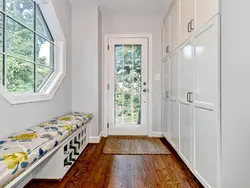Hallway in a house with a window design and interior