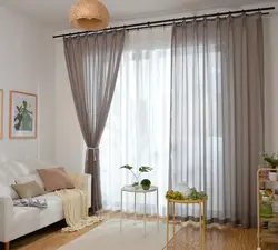 Дизайн тюли в гостиную в современном стиле