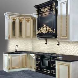 Kitchen Interior Gold And Black