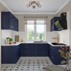 Kitchen white blue design