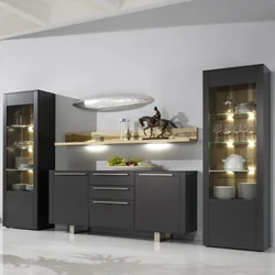 Cabinet showcase in the kitchen interior