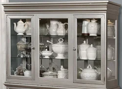 Cabinet showcase in the kitchen interior