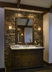 Bathroom wood stone photo