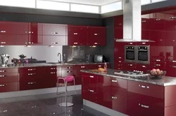 Вишневый цвет в интерьере кухни
