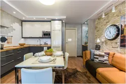 Дизайн кухни гостиной 12 кв м с диваном