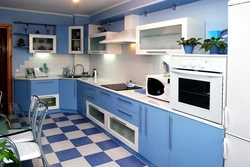Дизайн Кухни В Синем И Белом Цвете