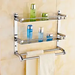 Stainless steel bathroom shelves photo