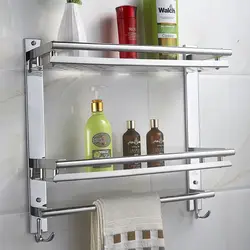 Stainless steel bathroom shelves photo