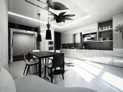 Kitchen design suspended ceiling black