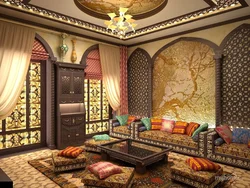 Living room design with one in oriental style